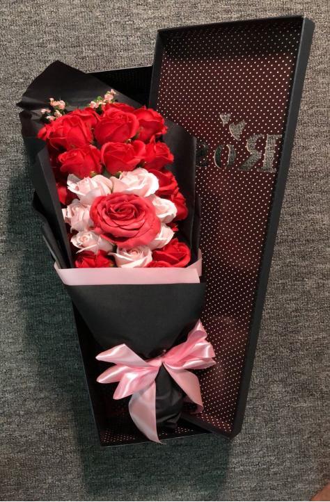 鲜花速递同城永生花花束礼物盒创意礼品 红色之恋33朵大礼盒 商品图0